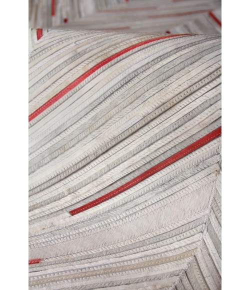 Exquisite Rugs Natural Hide Ivory/Beige/Red/Multi 21381X16 1ft.X1ft.6in. Rect. Rug