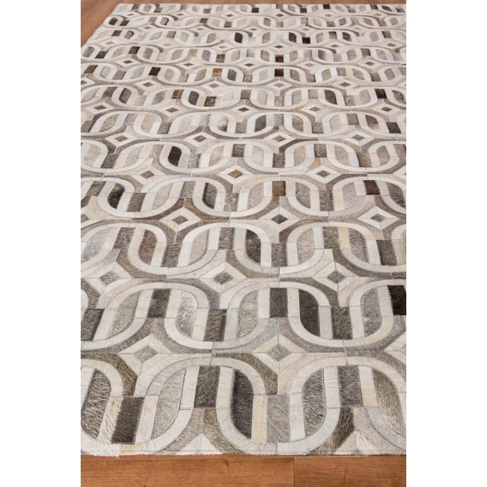 Exquisite Rugs Natural Hide Gray/Ivory 21401X16 1ft.X1ft.6in. Rect. Rug