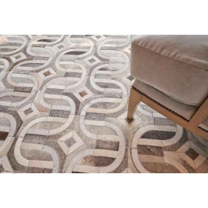 Exquisite Rugs Natural Hide Gray/Ivory 21401X16 1ft.X1ft.6in. Rect. Rug