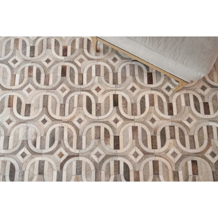 Exquisite Rugs Natural Hide Gray/Ivory 21401X16 1ft.X1ft.6in. Rect. Rug