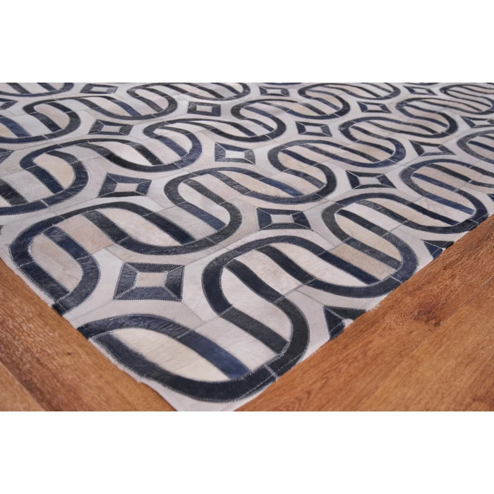 Exquisite Rugs Natural Hide Silver/Blue 21421X16 1ft.X1ft.6in. Rect. Rug
