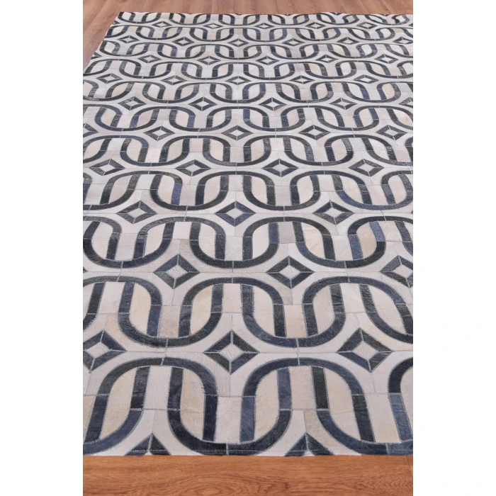 Exquisite Rugs Natural Hide Silver/Blue 21421X16 1ft.X1ft.6in. Rect. Rug