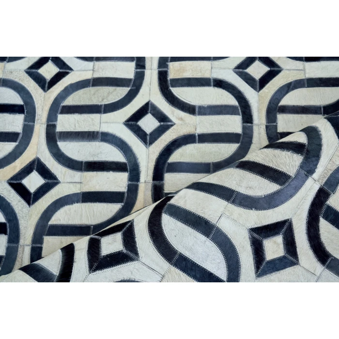 Exquisite Rugs Natural Hide Silver/Blue 21421X16 1ft.X1ft.6in. Rect. Rug