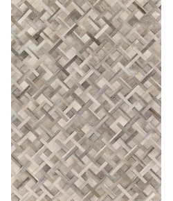 Exquisite Rugs Natural Hide Silver/Ivory 21491X16 1ft.X1ft.6in. Rect. Rug