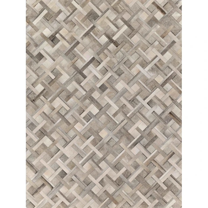 Exquisite Rugs Natural Hide Silver/Ivory 21491X16 1ft.X1ft.6in. Rect. Rug