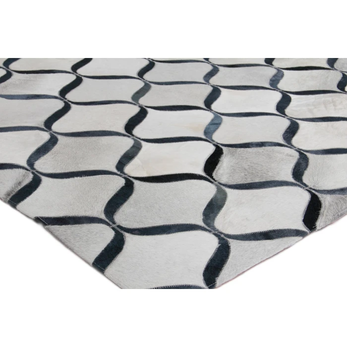 Exquisite Rugs Natural Hide Silver/Blue 21531X16 1ft.X1ft.6in. Rect. Rug