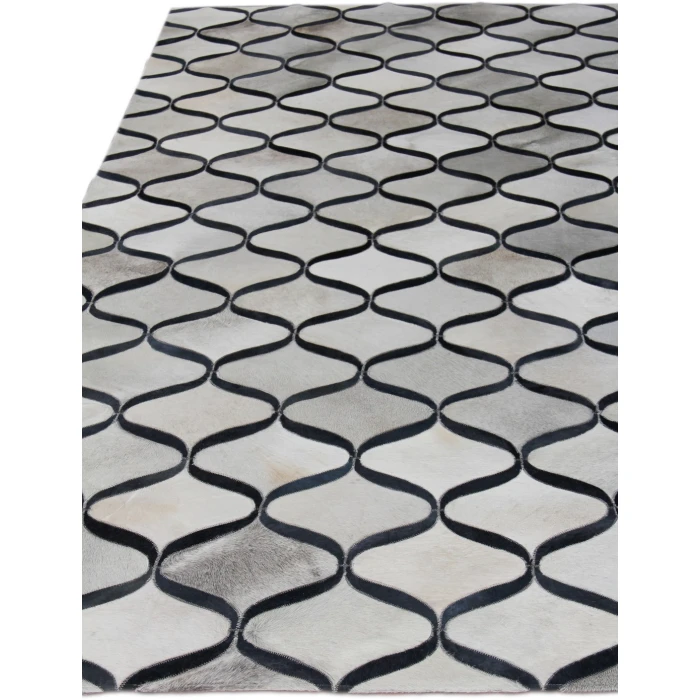 Exquisite Rugs Natural Hide Silver/Blue 21531X16 1ft.X1ft.6in. Rect. Rug
