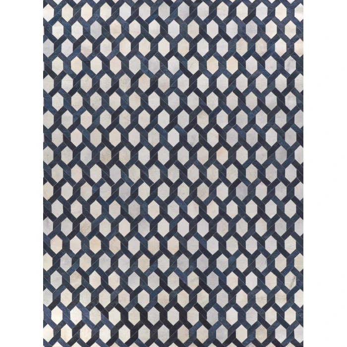 Exquisite Rugs Natural Hide Silver/Blue 21571X16 1ft.X1ft.6in. Rect. Rug