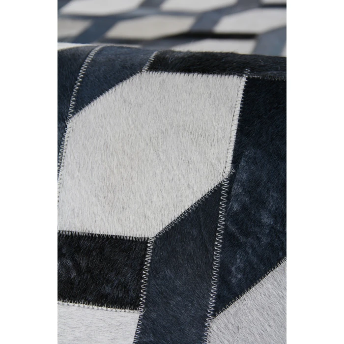 Exquisite Rugs Natural Hide Silver/Blue 21571X16 1ft.X1ft.6in. Rect. Rug
