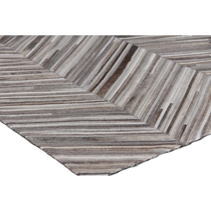 Exquisite Rugs Natural Hide Gray/Ivory 21601X16 1ft.X1ft.6in. Rect. Rug