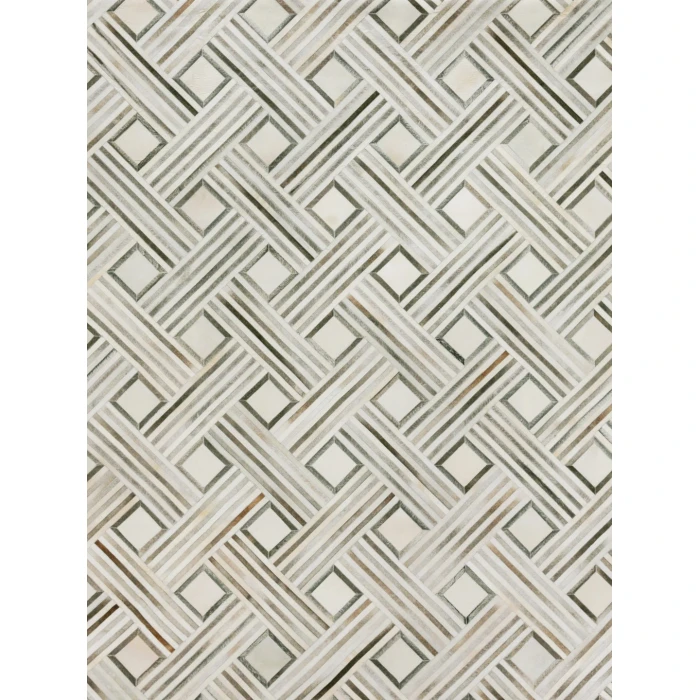 Exquisite Rugs Natural Hide Silver/Ivory 21665X8 5ft.X8ft. Rect. Rug