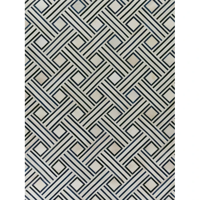 Exquisite Rugs Natural Hide Ivory/Blue/Multi 21675X8 5ft.X8ft. Rect. Rug