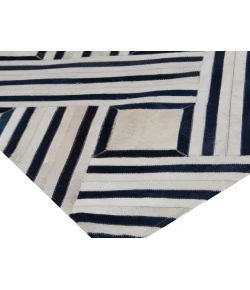 Exquisite Rugs Natural Hide Ivory/Blue/Multi 21675X8 5ft.X8ft. Rect. Rug