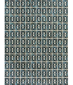 Exquisite Rugs Natural Hide Ivory/Navy/Blue 21695X8 5ft.X8ft. Rect. Rug