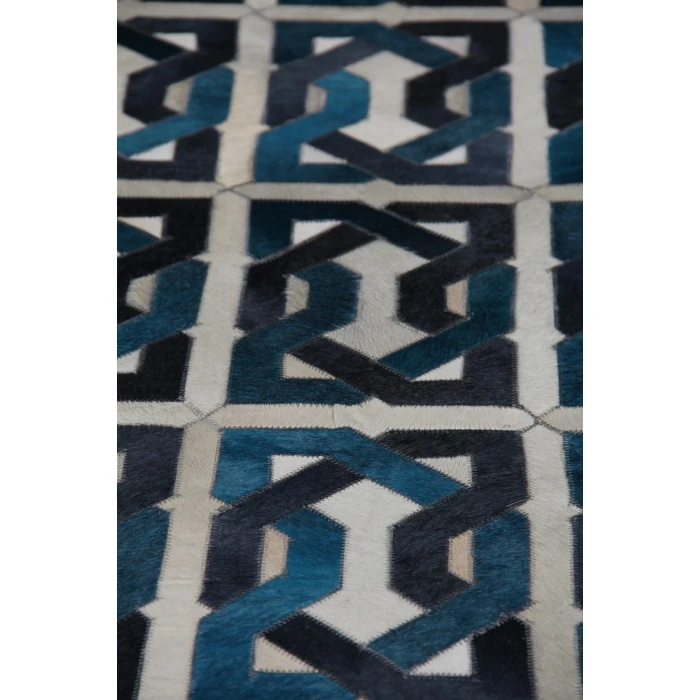 Exquisite Rugs Natural Hide Ivory/Navy/Blue 2169116X146 11ft.6in.X14ft.6in. Rect. Rug