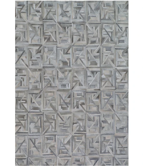 Exquisite Rugs Natural Hide Silver/Ivory 21728x10 8ft.x10ft. Rect. Rug