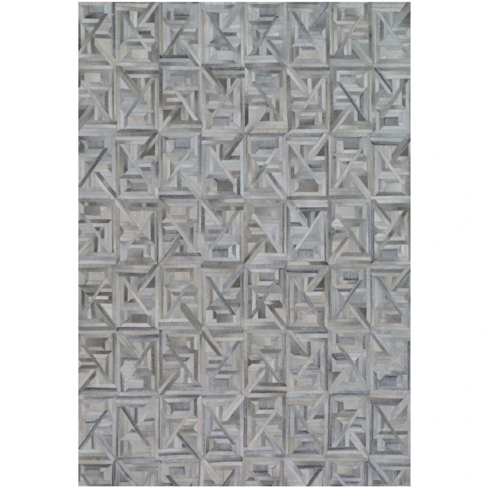 Exquisite Rugs Natural Hide Silver/Ivory 21728x10 8ft.x10ft. Rect. Rug