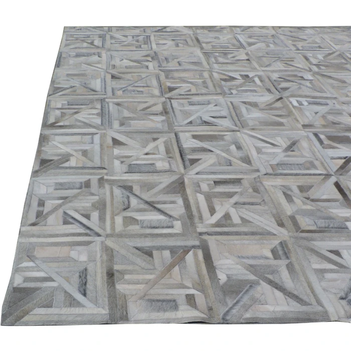 Exquisite Rugs Natural Hide Silver/Ivory 21728x10 8ft.x10ft. Rect. Rug