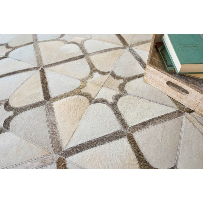 Exquisite Rugs Natural Hide Ivory/Gray/Multi 2174136X176 13ft.6in.X17ft.6in. Rect. Rug