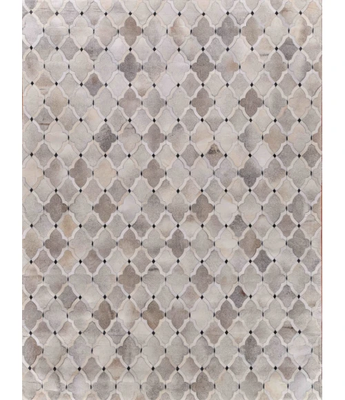 Exquisite Rugs Natural Hide Silver/Ivory/Dark Gray 217696X136 9ft.6in.X13ft.6in. Rect. Rug