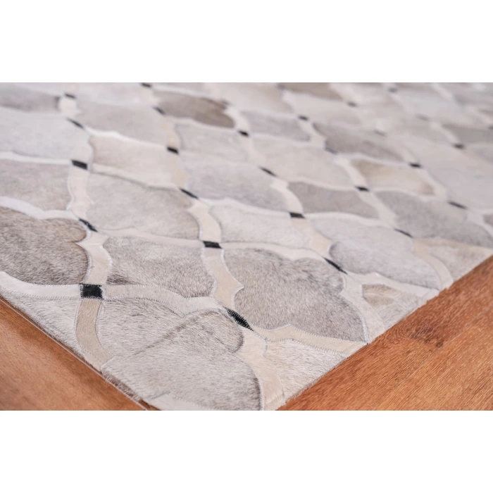 Exquisite Rugs Natural Hide Silver/Ivory/Dark Gray 2176136X176 13ft.6in.X17ft.6in. Rect. Rug