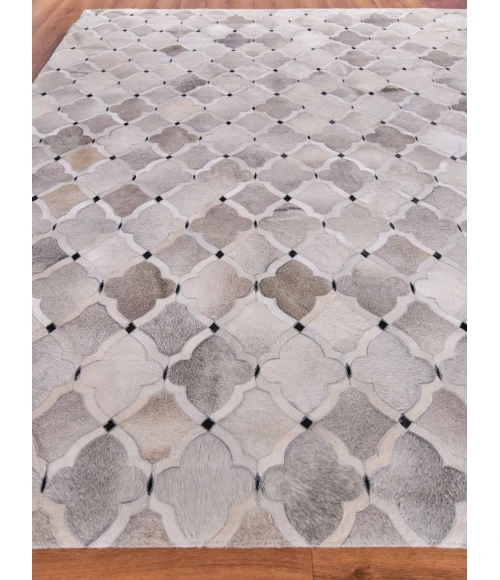 Exquisite Rugs Natural Hide Silver/Ivory/Dark Gray 217696X136 9ft.6in.X13ft.6in. Rect. Rug