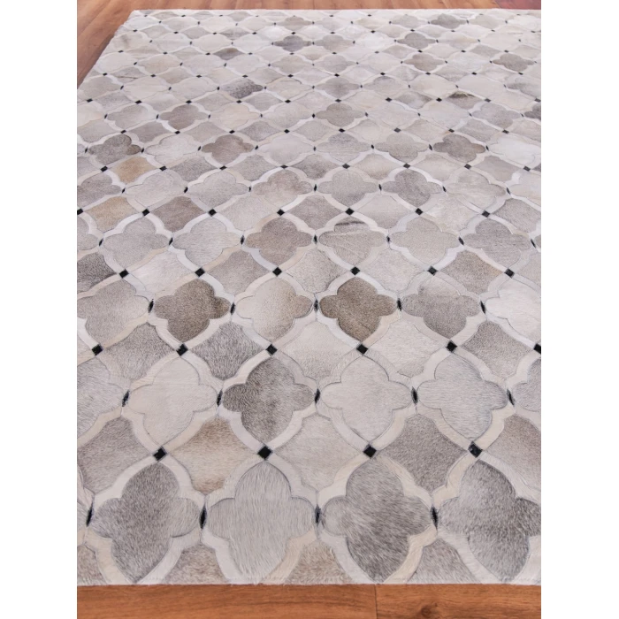 Exquisite Rugs Natural Hide Silver/Ivory/Dark Gray 2176136X176 13ft.6in.X17ft.6in. Rect. Rug