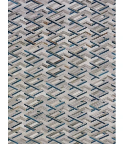 Exquisite Rugs Natural Hide Silver/Blue 21801X16 1ft.X1ft.6in. Rect. Rug