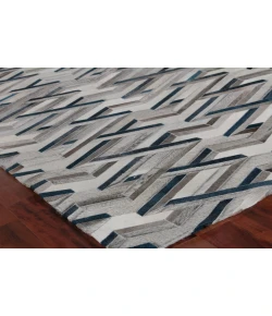 Exquisite Rugs Natural Hide Silver/Blue 21801X16 1ft.X1ft.6in. Rect. Rug