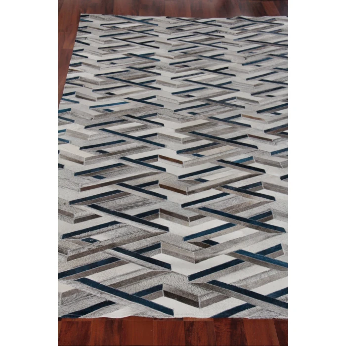 Exquisite Rugs Natural Hide Silver/Blue 2180116X146 11ft.6in.X14ft.6in. Rect. Rug
