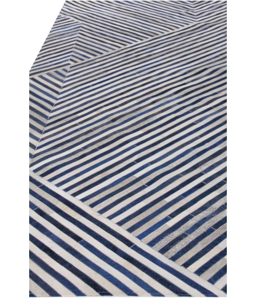 Exquisite Rugs Natural Hide Navy/Ivory 22128x10 8ft.x10ft. Rect. Rug