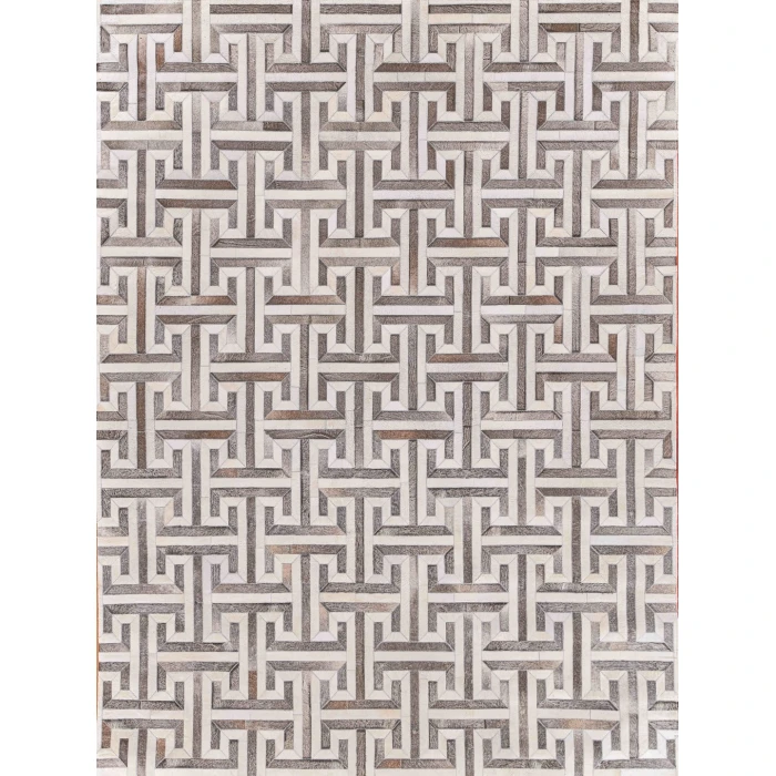 Exquisite Rugs Natural Hide Ivory/Charcoal/Multi 22141X16 1ft.X1ft.6in. Rect. Rug