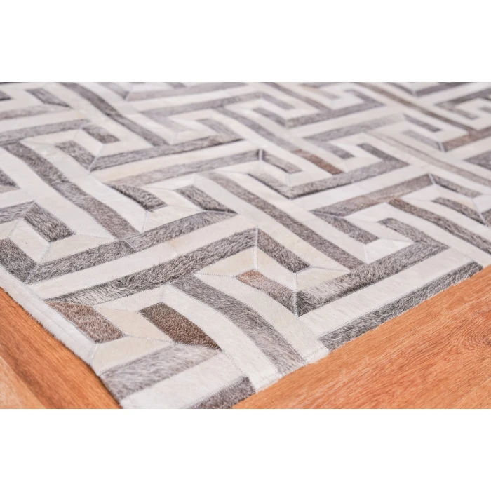 Exquisite Rugs Natural Hide Ivory/Charcoal/Multi 22141X16 1ft.X1ft.6in. Rect. Rug