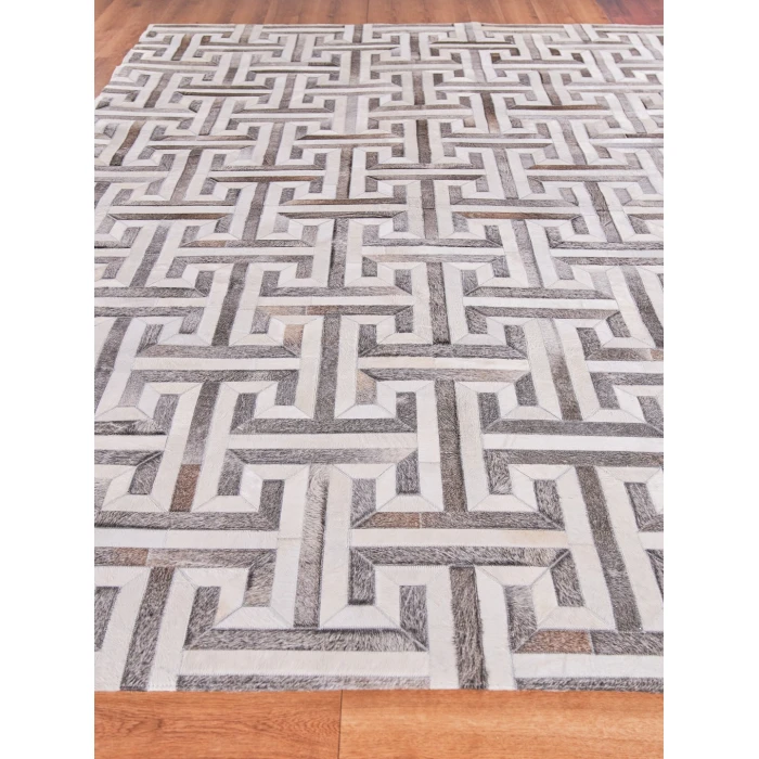 Exquisite Rugs Natural Hide Ivory/Charcoal/Multi 22141X16 1ft.X1ft.6in. Rect. Rug