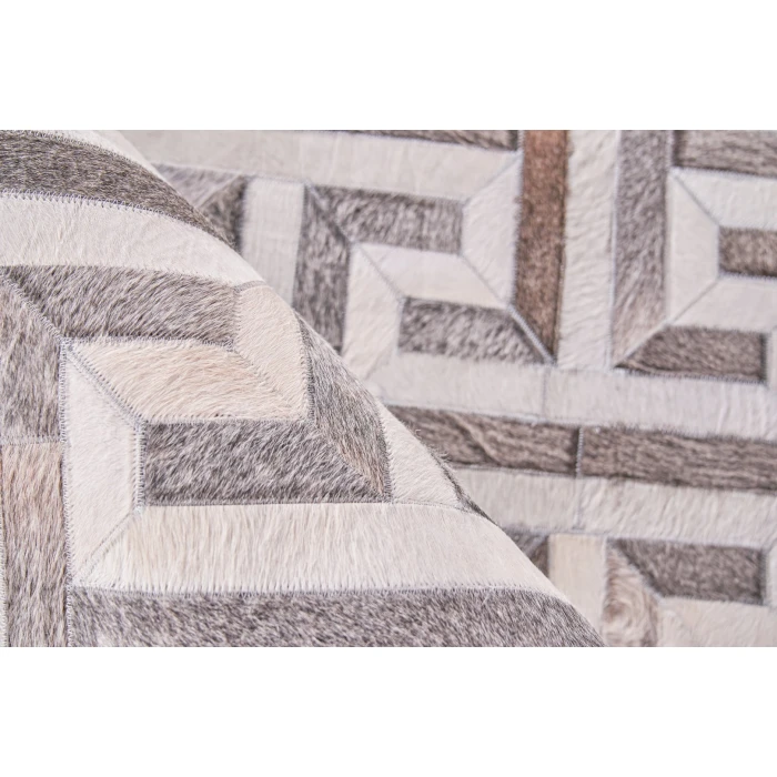 Exquisite Rugs Natural Hide Ivory/Charcoal/Multi 22141X16 1ft.X1ft.6in. Rect. Rug