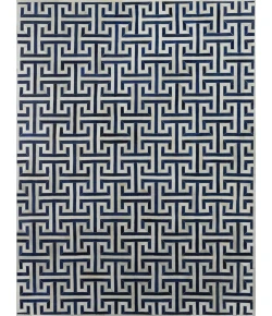 Exquisite Rugs Natural Hide Ivory/Navy/Multi 22161X16 1ft.X1ft.6in. Rect. Rug