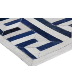 Exquisite Rugs Natural Hide Ivory/Navy/Multi 22161X16 1ft.X1ft.6in. Rect. Rug