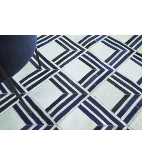 Exquisite Rugs Natural Hide Navy/Multi 221996X136 9ft.6in.X13ft.6in. Rect. Rug