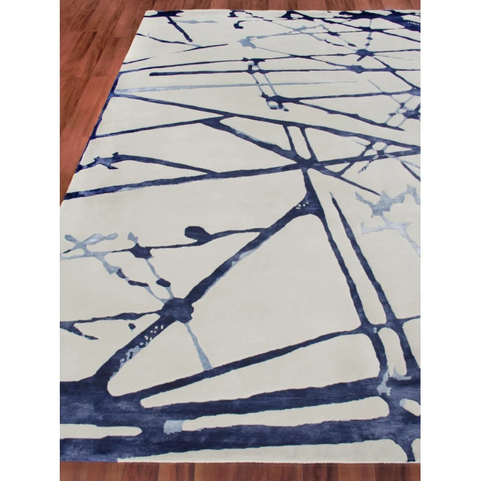 Exquisite Rugs Space Age Gray/Royal Blue/Navy 24261X16 1ft.X1ft.6in. Rect. Rug