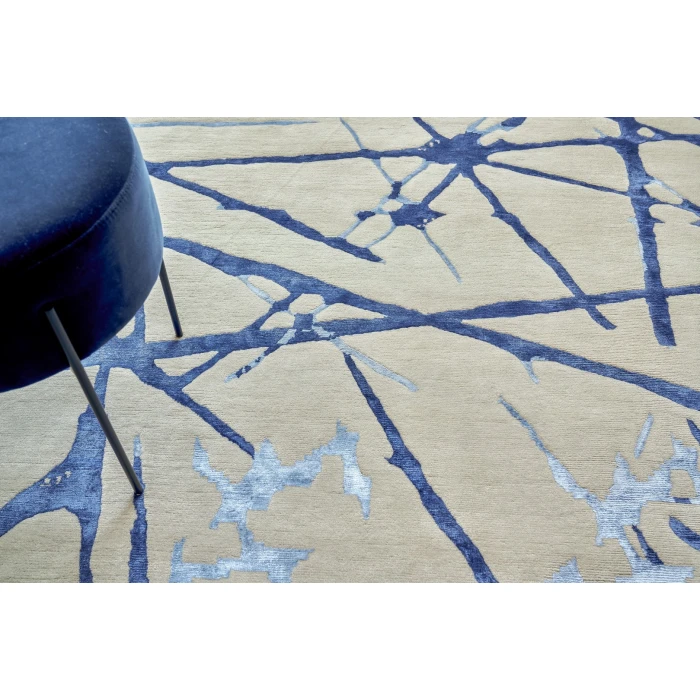 Exquisite Rugs Space Age Gray/Royal Blue/Navy 24261X16 1ft.X1ft.6in. Rect. Rug