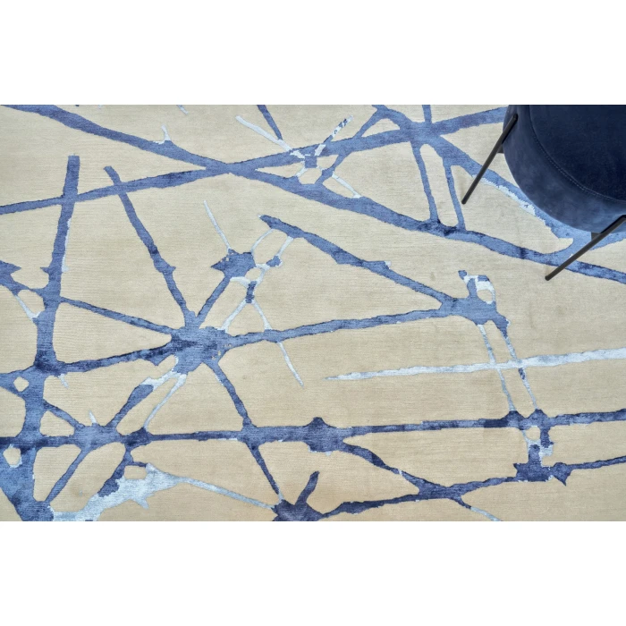 Exquisite Rugs Space Age Gray/Royal Blue/Navy 24261X16 1ft.X1ft.6in. Rect. Rug