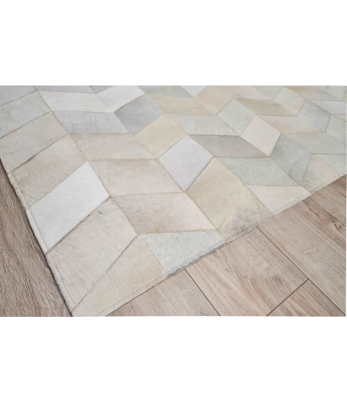 Exquisite Rugs Natural Hide Ivory/Silver/Multi 33038X11 8ft.X11ft. Rect. Rug