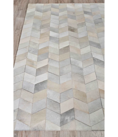 Exquisite Rugs Natural Hide Ivory/Silver/Multi 33038X11 8ft.X11ft. Rect. Rug
