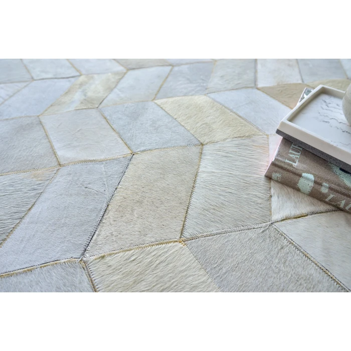Exquisite Rugs Natural Hide Ivory/Silver/Multi 3303116X146 11ft.6in.X14ft.6in. Rect. Rug