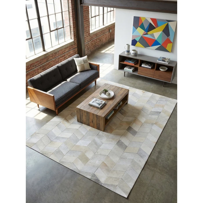 Exquisite Rugs Natural Hide Ivory/Silver/Multi 3303116X146 11ft.6in.X14ft.6in. Rect. Rug