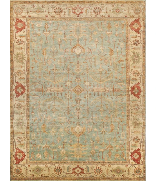Exquisite Rugs Antique Weave Serapi Light Blue/Ivory 33359X12 9ft.X12ft. Rect. Rug