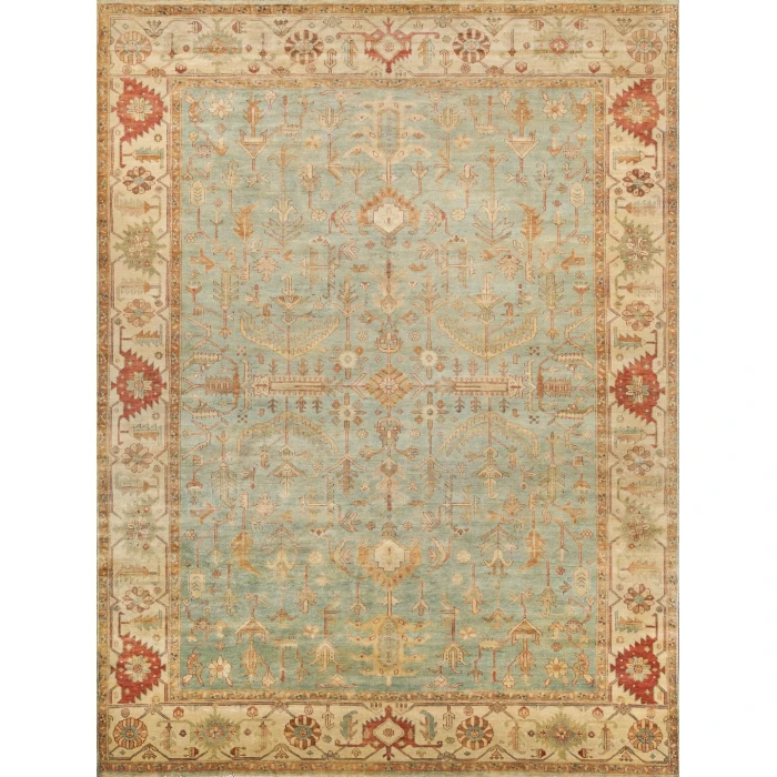 Exquisite Rugs Antique Weave Serapi Light Blue/Ivory 33359X12 9ft.X12ft. Rect. Rug