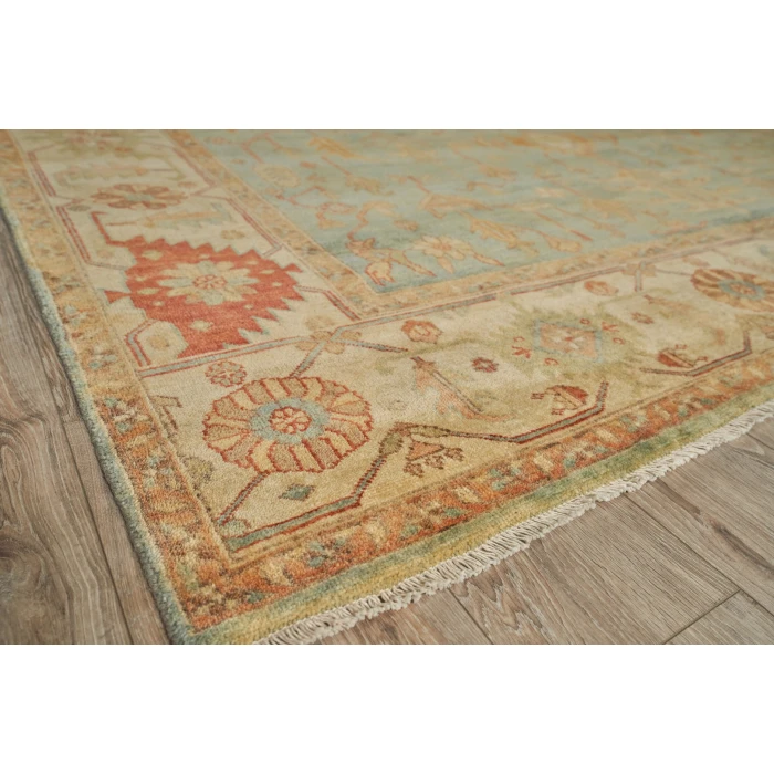 Exquisite Rugs Antique Weave Serapi Light Blue/Ivory 33359X12 9ft.X12ft. Rect. Rug