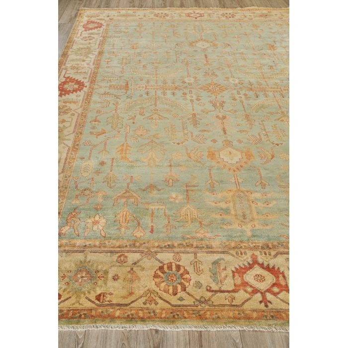 Exquisite Rugs Antique Weave Serapi Light Blue/Ivory 33359X12 9ft.X12ft. Rect. Rug