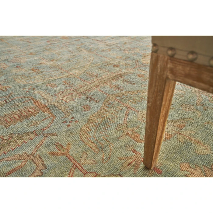 Exquisite Rugs Antique Weave Serapi Light Blue/Ivory 33359X12 9ft.X12ft. Rect. Rug